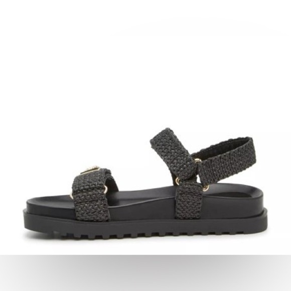Guess Women’s Fabrisa Sandals Woven Fabric Adjustable Strap Black Size 8 - Picture 5 of 12